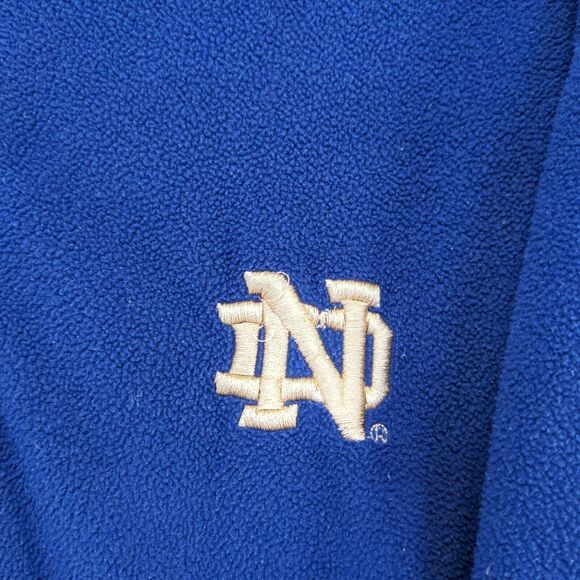 Red Oak Men's 1/4 Zip Fleece Jacket Blue Medium Notre Dame Embroidered - Picture 4 of 13